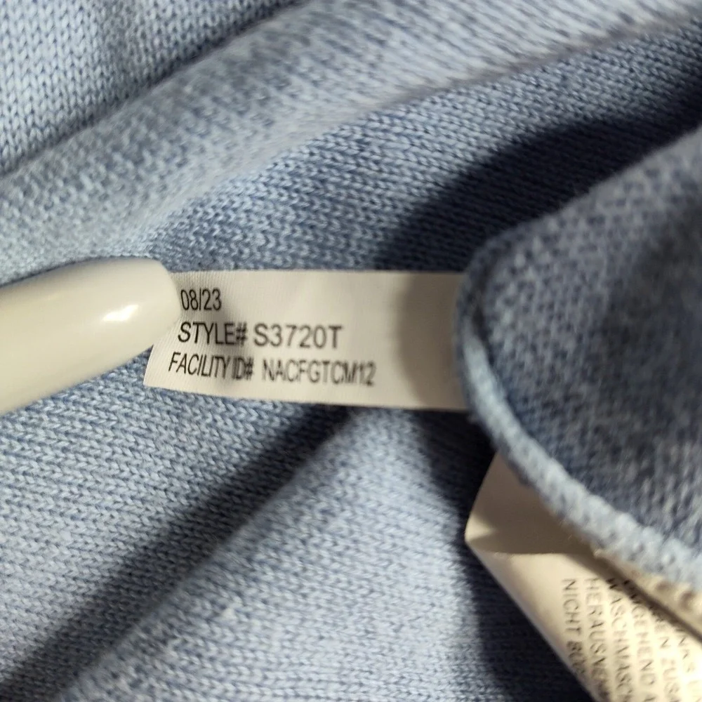 Nautica Mens Light Blue 1/4 Zip Pullover Cotton Sweater S3720T Size L